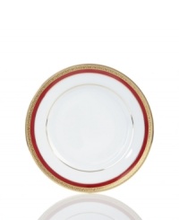 An instant classic, the Red Rim bread and butter plates combine bands of holiday red and filigree-patterned gold in elegant white porcelain. Layer with Charter Club's Grand Buffet Classic Gold and Holly Berry dinnerware. An instant classic, the Red Rim bread and butter plates combine bands of holiday red and filigree-patterned gold in elegant white porcelain. Layer with Charter Club's Grand Buffet Classic Gold and Holly Berry dinnerware.