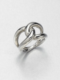 A sleek silvertone style in an elegant twisted design. Ion-plated brassWidth, about .5Imported A sleek silvertone style in an elegant twisted design. Ion-plated brassWidth, about .5Imported