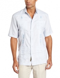 Cubavera Men's Short Sleeve Striped Guayabera Woven Shirt Cubavera Men's Short Sleeve Striped Guayabera Woven Shirt