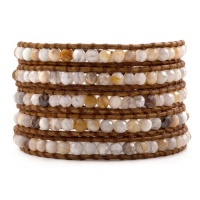 Chan Luu African Opal Wrap Bracelet on Natural Brown Leather Chan Luu African Opal Wrap Bracelet on Natural Brown Leather