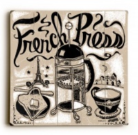 French Press 30x30 Limited-Edition Artistic Planked Wood Sign by Peter Horjus French Press 30x30 Limited-Edition Artistic Planked Wood Sign by Peter Horjus