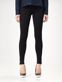 Luxuriously soft leggings are a perfect blend of wool and silk.Three ankle snaps70% virgin wool/30% silkDry cleanMade in ItalyModel shown is 5'9½ (176cm) wearing US size 2. Luxuriously soft leggings are a perfect blend of wool and silk.Three ankle snaps70% virgin wool/30% silkDry cleanMade in ItalyModel shown is 5'9½ (176cm) wearing US size 2.