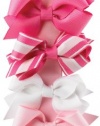 Mud Pie Baby Little Princess Hair Bows with Holder, Pink, Set of 5