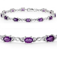 5cttw. Amethyst Infinity Tennis Bracelet set in Sterling Silver ( 7.5 inches)