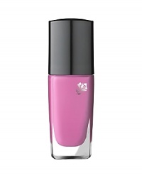 Inspired by the new trendy Rouge In Love lip collection, Vernis in Love is a high potency nail lacquer perfectly themed to complement every woman's mood and style. With ultimate brilliance, intense color and a mistake-free application, your nails will love the lasting shine and pop of color that stays put for days. Benefits:• Nails perfectly polished• High shine finish • Easy application Technology: • Multi-Polymers Complex provides a film that protects color and keeps nails perfectly polished• White Mica Lamellas reflect natural light for a high-shine finish• Grooved stem allows polish to flow directly to the center, while the elongated, round base distributes uniform color in a single stroke Inspired by the new trendy Rouge In Love lip collection, Vernis in Love is a high potency nail lacquer perfectly themed to complement every woman's mood and style. With ultimate brilliance, intense color and a mistake-free application, your nails will love the lasting shine and pop of color that stays put for days. Benefits:• Nails perfectly polished• High shine finish • Easy application Technology: • Multi-Polymers Complex provides a film that protects color and keeps nails perfectly polished• White Mica Lamellas reflect natural light for a high-shine finish• Grooved stem allows polish to flow directly to the center, while the elongated, round base distributes uniform color in a single stroke