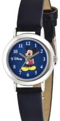 Disney Women's MCK616 Mickey Mouse Silver Case Blue Dial Black Strap Watch Disney Women's MCK616 Mickey Mouse Silver Case Blue Dial Black Strap Watch