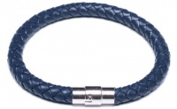 Navy Blue Braided Leather Cord Bracelet, 6 Millimeters in Width, 8 Inches in Length Navy Blue Braided Leather Cord Bracelet, 6 Millimeters in Width, 8 Inches in Length