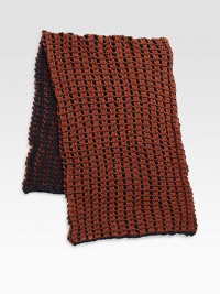 A versatile two-toned scarf is perfectly knitted to keep you warm and cozy all winter long.About 16W x 69LAcrylicDry cleanImported A versatile two-toned scarf is perfectly knitted to keep you warm and cozy all winter long.About 16W x 69LAcrylicDry cleanImported