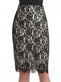 THE LOOKHigh waist designBack zip with button tab closureFloral lace overlayDart detailsFully linedScalloped lace hemBack vented hemTHE FITPencil skirt silhouetteAbout 25½ longTHE MATERIALNylonCARE & ORIGINMachine washImported THE LOOKHigh waist designBack zip with button tab closureFloral lace overlayDart detailsFully linedScalloped lace hemBack vented hemTHE FITPencil skirt silhouetteAbout 25½ longTHE MATERIALNylonCARE & ORIGINMachine washImported