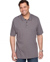 Basics never looked better. This big and tall polo shirt from Alfani gives you easy style you won't have to think about. Basics never looked better. This big and tall polo shirt from Alfani gives you easy style you won't have to think about.