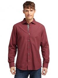 THE LOOKChecked designShirt collarFront button closureLong button cuff sleevesU-shaped hemTHE MATERIALCottonCARE & ORIGINMachine washImported THE LOOKChecked designShirt collarFront button closureLong button cuff sleevesU-shaped hemTHE MATERIALCottonCARE & ORIGINMachine washImported