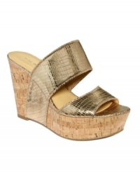 Soak in the style. The Larysa wedge sandals by Nine West give your legs extra lift. Combine with breezy skirts or denim skinnies for summertime fun. Soak in the style. The Larysa wedge sandals by Nine West give your legs extra lift. Combine with breezy skirts or denim skinnies for summertime fun.