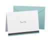 Hortense B. Hewitt Wedding Accessories Thank You Note Cards, Aqua Trimmed, Pack of 50