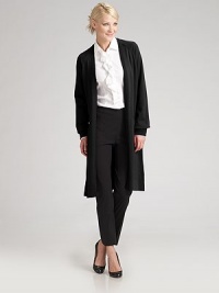 EXCLUSIVELY AT SAKS. Trim, abbreviated capri pants balance shorter jackets and leaner knits. No-waistband styling Front darts Side zipper Back stitched-down creases Italian virgin wool/elastane Dry clean Made in ItalyOUR FIT MODEL RECOMMENDS ordering true size.. EXCLUSIVELY AT SAKS. Trim, abbreviated capri pants balance shorter jackets and leaner knits. No-waistband styling Front darts Side zipper Back stitched-down creases Italian virgin wool/elastane Dry clean Made in ItalyOUR FIT MODEL RECOMMENDS ordering true size..