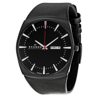Skagen Men's 696XLTBLB Denmark Black Leather Black Dial Watch Skagen Men's 696XLTBLB Denmark Black Leather Black Dial Watch