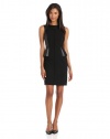 Calvin Klein Women's Sheath Dress With Faux Leather Peplum