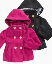 When the foul weather strikes, how do you keep her cute? Wrap her up in one of these warm wool pea coats from Dollhouse! When the foul weather strikes, how do you keep her cute? Wrap her up in one of these warm wool pea coats from Dollhouse!