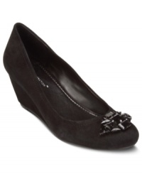 Pretty little things atop a pretty little shoe. BCBGeneration's Treese wedges feature a sparkly jeweled embellishment on the vamp. Pretty little things atop a pretty little shoe. BCBGeneration's Treese wedges feature a sparkly jeweled embellishment on the vamp.