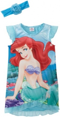 AME Sleepwear Girls 2-6X Dreamy Ariel Short Sleeve Nightgown, Multi, 6 AME Sleepwear Girls 2-6X Dreamy Ariel Short Sleeve Nightgown, Multi, 6