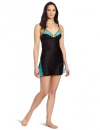 Betsey Johnson Women's Sultry Stretch Satin Slip With Lace, Raven Black, Small Betsey Johnson Women's Sultry Stretch Satin Slip With Lace, Raven Black, Small