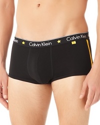 Rendered in soft, breathable cotton and furnished with a low rise, these trunks from Calvin Klein offer everyday comfort and sporty details like the star and logo waistband and side stripes. Rendered in soft, breathable cotton and furnished with a low rise, these trunks from Calvin Klein offer everyday comfort and sporty details like the star and logo waistband and side stripes.
