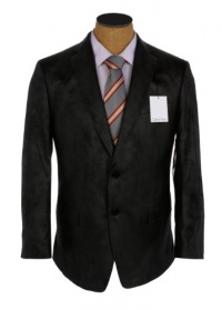 Calvin Klein Mens 2 Button Black Faux Leather Sport Coat Jacket- Size 42S