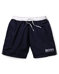 BOSS Black Starfish White Waistband Swim Trunk BOSS Black Starfish White Waistband Swim Trunk