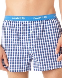 Classic check and a modern slim fit give this Calvin Klein boxer everyday versatility under a variety of clothing. Classic check and a modern slim fit give this Calvin Klein boxer everyday versatility under a variety of clothing.