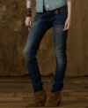 Denim & Supply Ralph Lauren's timeworn pattern updates a sleek skinny jean, rendered in faded and whiskered premium Japanese denim for modern downtown style.