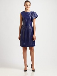 Single pouf sleeve adds structural appeal to this lustrous leather silhouette. Ribbed roundneckSingle cap sleeveSingle short pouf sleeveSide zipperLeatherDry clean with leather specialistImportedModel shown is 5'10 (177cm) wearing US size 4. Single pouf sleeve adds structural appeal to this lustrous leather silhouette. Ribbed roundneckSingle cap sleeveSingle short pouf sleeveSide zipperLeatherDry clean with leather specialistImportedModel shown is 5'10 (177cm) wearing US size 4.