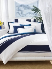 Ralph Lauren Full / Queen Comforter Cover Duvet Indigo Modern Stripe Navy White Ralph Lauren Full / Queen Comforter Cover Duvet Indigo Modern Stripe Navy White