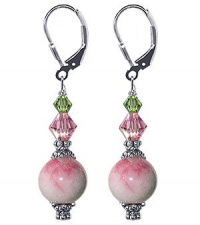 SCER018 Sterling Silver Crystal Jade Earrings Made with Swarovski Elements SCER018 Sterling Silver Crystal Jade Earrings Made with Swarovski Elements