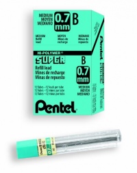 Pentel Super Hi-Polymer Lead Refill, 0.7mm Medium, B, 144 Pieces of Lead (50-B) Pentel Super Hi-Polymer Lead Refill, 0.7mm Medium, B, 144 Pieces of Lead (50-B)
