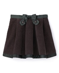 A ladylike flared gray skirt is dressed up with genteel pleats, ribbon trim and a waistline bow. By Little Marc Jacobs. A ladylike flared gray skirt is dressed up with genteel pleats, ribbon trim and a waistline bow. By Little Marc Jacobs.