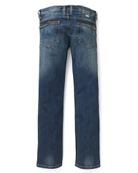 These distressed Diesel jeans with unique back zip pockets are a stylish go-to for your little guy this season. These distressed Diesel jeans with unique back zip pockets are a stylish go-to for your little guy this season.