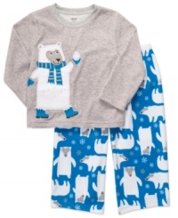 Get ready for bedtime with Carter's warm microfleece sleepewear set featuring an adorable polar bear print. Get ready for bedtime with Carter's warm microfleece sleepewear set featuring an adorable polar bear print.