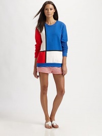 A great-fitting style thanks to its elasticized drawstring waistband. A great-looking style courtesy of its striking stripes. Drawstring waistbandSlash pocketsCottonMachine washMade in USA A great-fitting style thanks to its elasticized drawstring waistband. A great-looking style courtesy of its striking stripes. Drawstring waistbandSlash pocketsCottonMachine washMade in USA