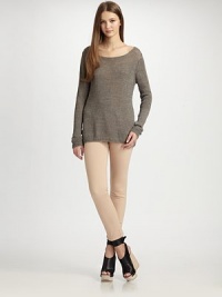 Dropped shoulders and side slits enrich this lengthy linen boatneck. BoatneckLong sleevesRibbed cuffs and hemSide slits at hemLonger length hits below the hipsLinenDry cleanImportedModel shown is 5'9½ (176cm) wearing US size Small. Dropped shoulders and side slits enrich this lengthy linen boatneck. BoatneckLong sleevesRibbed cuffs and hemSide slits at hemLonger length hits below the hipsLinenDry cleanImportedModel shown is 5'9½ (176cm) wearing US size Small.