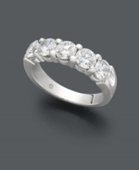 The perfect accompaniment to your engagement ring. This stunning wedding band features five stations of IGI Certified, round-cut diamonds (2 ct. t.w.). Crafted in 14k white gold. The perfect accompaniment to your engagement ring. This stunning wedding band features five stations of IGI Certified, round-cut diamonds (2 ct. t.w.). Crafted in 14k white gold.