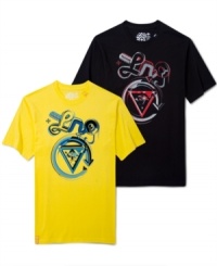 Casual style is what you're all about and LRG has you covered in one of these cool vivid graphic t-shirts. Casual style is what you're all about and LRG has you covered in one of these cool vivid graphic t-shirts.