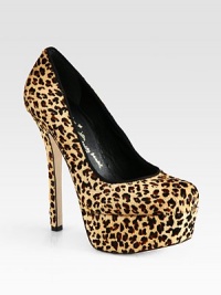 Styled in fashion's favorite print with textured grosgrain ribbon trim, this dyed calf hair staple has a sky-high heel and platform. Self-covered heel, 5½ (140mm)Covered platform, 1½ (40mm)Compares to a 4 heel (100mm)Dyed calf hair and grosgrain ribbon upperLeather lining and solePadded insoleImportedOUR FIT MODEL RECOMMENDS ordering one half size up as this style runs small. Styled in fashion's favorite print with textured grosgrain ribbon trim, this dyed calf hair staple has a sky-high heel and platform. Self-covered heel, 5½ (140mm)Covered platform, 1½ (40mm)Compares to a 4 heel (100mm)Dyed calf hair and grosgrain ribbon upperLeather lining and solePadded insoleImportedOUR FIT MODEL RECOMMENDS ordering one half size up as this style runs small.
