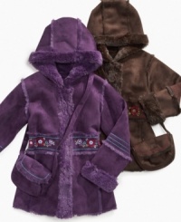 With a matching handbag, this cozy faux-shearling coat from S. Rothschild makes her on-the-go winter style extra sweet. With a matching handbag, this cozy faux-shearling coat from S. Rothschild makes her on-the-go winter style extra sweet.