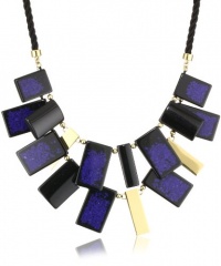 Kate Spade New York Clean Break Cobalt And Black Gold-Tone Statement Necklace