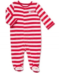 Dress them up to be the sweetest treat of the holiday season in this candy-cane striped My 1st Christmas footed coverall from Carter's. Dress them up to be the sweetest treat of the holiday season in this candy-cane striped My 1st Christmas footed coverall from Carter's.