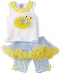 Mud Pie Baby-girls Infant Chiffon Chick Pettiskirt Set, Blue/Yellow, 2-3T Mud Pie Baby-girls Infant Chiffon Chick Pettiskirt Set, Blue/Yellow, 2-3T