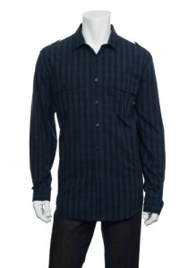 American Rag Men's Blue Vertical Striped Button Down Shirt American Rag Men's Blue Vertical Striped Button Down Shirt