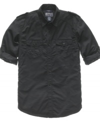 Basics training. This military-style shirt from American Rag will run your casual wardrobes through the paces. Basics training. This military-style shirt from American Rag will run your casual wardrobes through the paces.