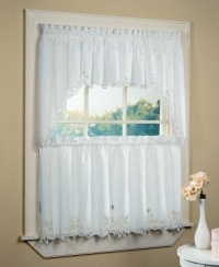 Battenburg Insert Valance White Kitchen Curtain Battenburg Insert Valance White Kitchen Curtain