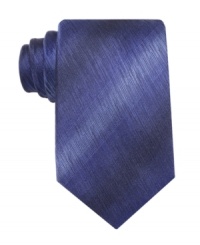 With subtle dimension, this tie from John Ashford is a modern update for a traditional solid tie. With subtle dimension, this tie from John Ashford is a modern update for a traditional solid tie.