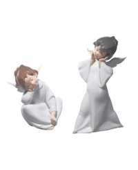 Cherub to bed. Handcrafted in Lladro porcelain, the decidedly sweet Angel Dreaming figurine creates a sense of calm come sleep time. Cherub to bed. Handcrafted in Lladro porcelain, the decidedly sweet Angel Dreaming figurine creates a sense of calm come sleep time.